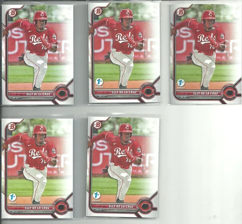 (5) ELLY DE LA CRUZ 2022 BOWMAN DRAFT ROOKIE CARDS #BD-80!!!!HOT!!