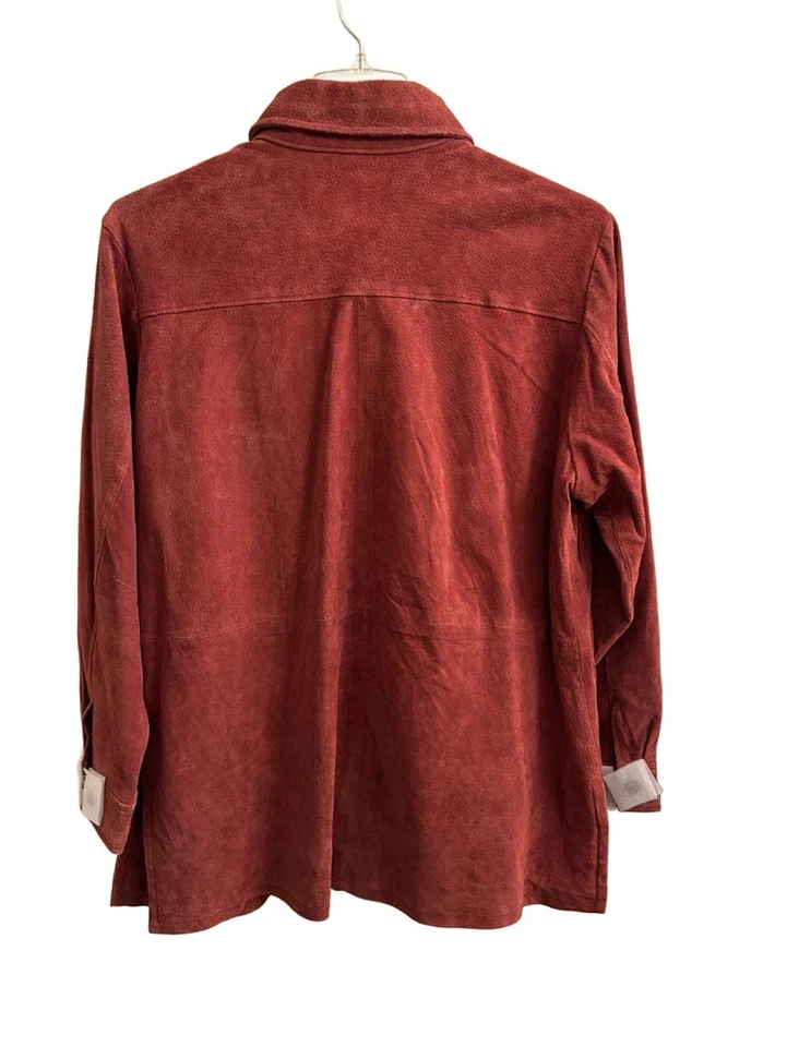 NWT Dialogue Women’s Red Leather Suede Long Sleeve Jacket Sz 1X Countrycore - Image 2 of 4