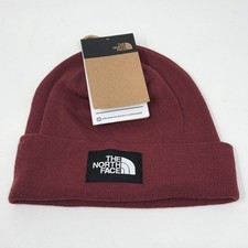 The North Face Dock Worker Recycled Cuff Beanie Hat Cap Burgundy Sumac Red OSFM