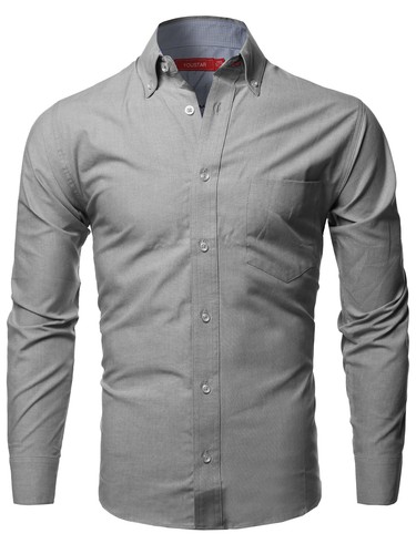 FashionOutfit Men's Cotton Based Casual Formal Long Sleeves Button Down Shirt - Picture 12 of 44