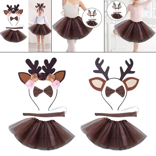 3 Pcs -tête En Bois De Noël Enfant Cerceau Cheveux Costume Cornes Cerf