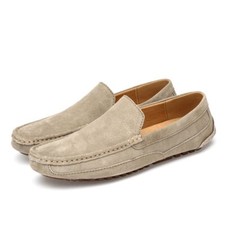 Handmade Suede Leather Man Loafers Shoes Slip on Driving Shoes Casual Moccasins