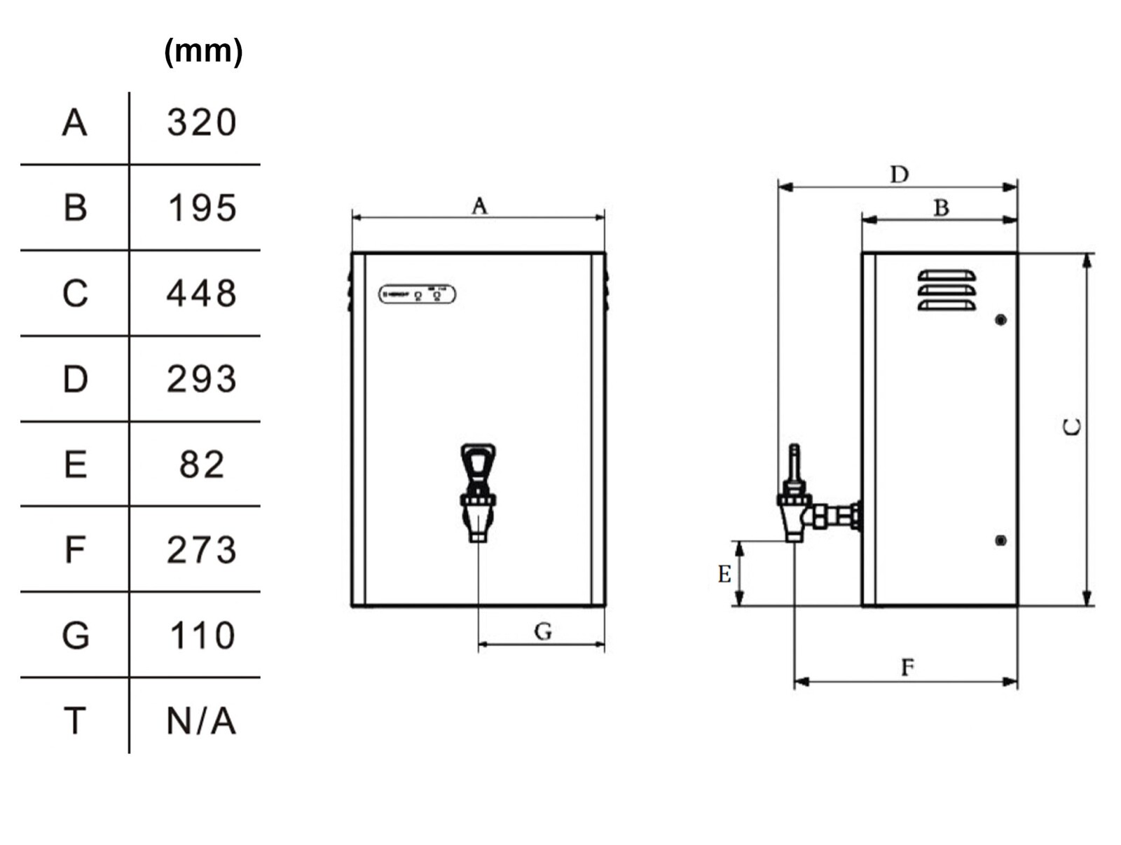 Quench Wall Mounted Instant Hot Water Dispenser Boiler Kettle Fountain