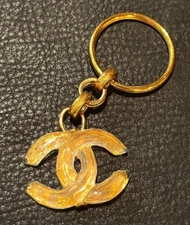 CHANEL Key ring chain holder Bag charm AUTH Coco Gold CC COCO Mark 99P F/S