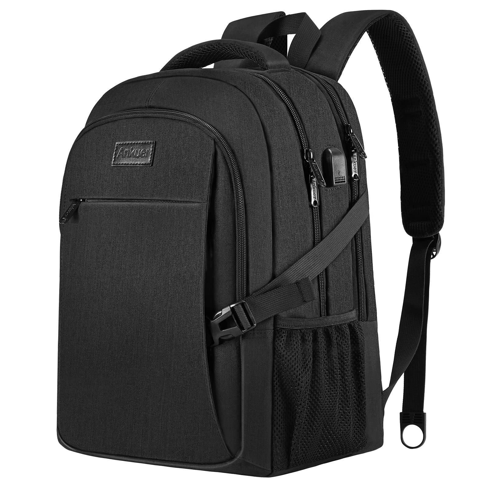 Sleek Travel Backpack for Men with USB Port Fits 15.6 Inch Laptop-image