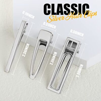 Sourcing Map 50 Stück Alligator Haarspangen - Metall, 3 Cm Lang, Silber, Für DIY & Handwerk