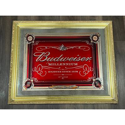 Budweiser ミラー Budweiser Millennium Mirror 32.5 X 27 Gold Framed | eBay