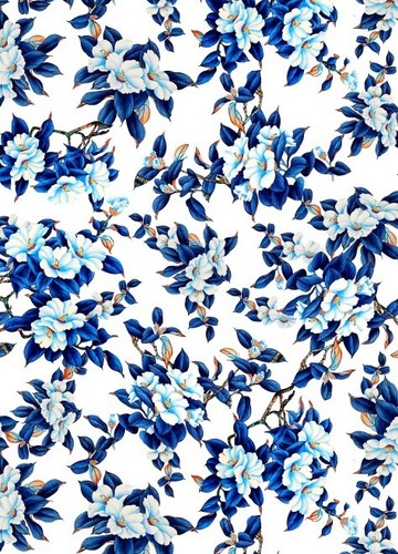 1 meter X 1.4 meter Ethnic Blue White Fabric Viscose Material For Dress - Picture 5 of 6