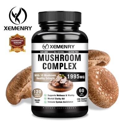 Pilz Komplex   Löwenmähne, Reishi, Gehirngesundheit & Gedächtnis Verstärker