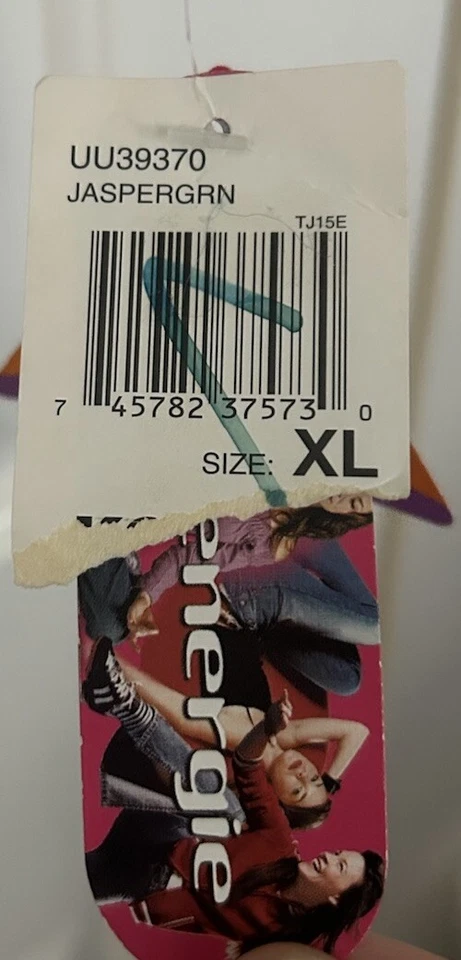 Nuevo con etiquetas Suéter Y2K Vintage Energie Verde Cuello Alto Fair Isle Talla XL Foto 3 de 4