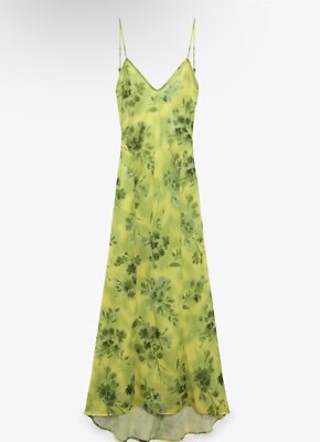 NEW WOMAN ZARA Printed Midi Dress Green 6929/229 Spring Summer Travel  Vacation | eBay