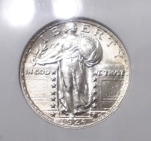 1924 P STANDING LIBERTY QUARTER! GRADED MS64 FH BY NGC! BLAST WHITE!!
