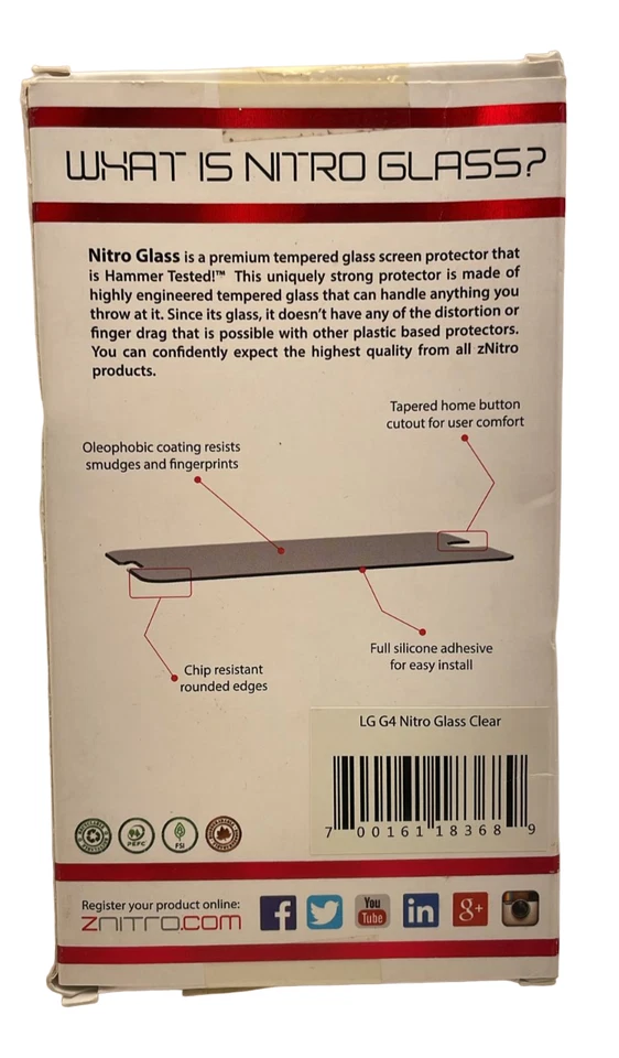 ZNitro Glass Nitro Glass Screen Protector for LG G4 - Clear White - Image 3 of 4