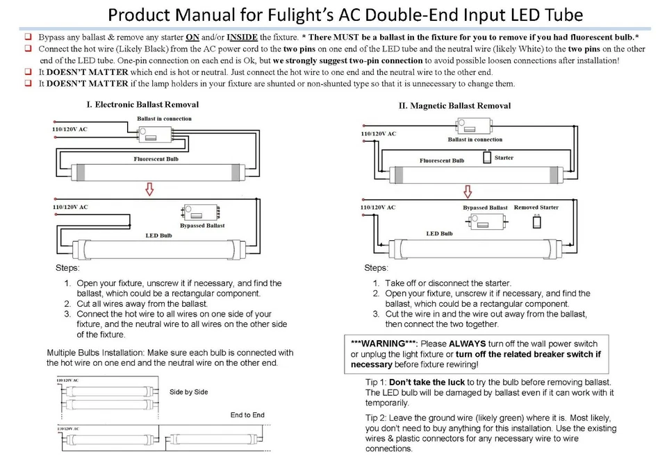 LED F15T8 Tube Light(Rotatable)-T8 18"-Daylight G13 Fluorescent Replacement Bulb - Image 2 of 2