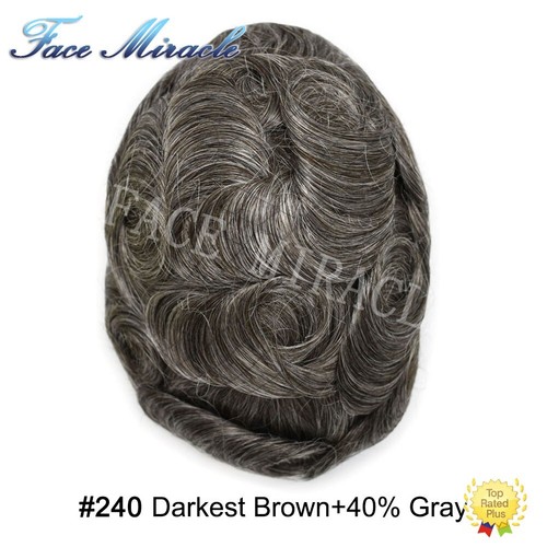 Full PU Toupee for Men Human Hair Replacement System 0.1MM Thin Skin Mens Toupee - 第 47/97 張圖片