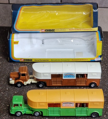 Corgi Vintage Horse Transporters 1104 Bedford & 1105 Rennpferde Original Boxes - Picture 2 of 24