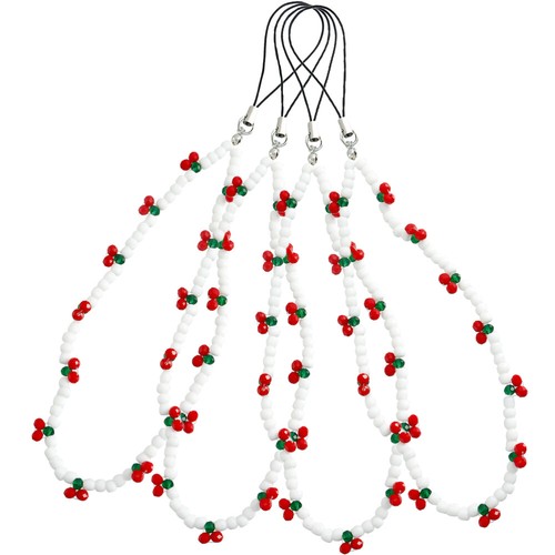 4 Pcs Mobile Phone Package Hanging Chain Miss Bead Cherry Lanyard - Zdjęcie 4 z 12