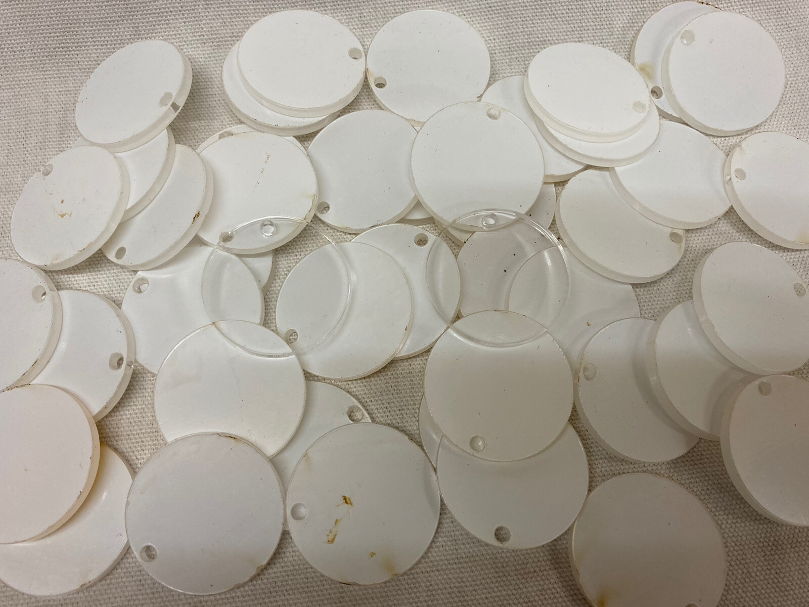 50x 25mm Clear Acrylic Key Ring Blank Tallies. Circle, Disc - Foto 10