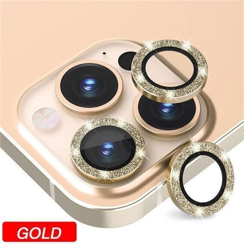 Set Bling Glitter Diamond Glass Camera Lens Protector Ring For 15 14 13 Pro Max - Picture 25 of 28