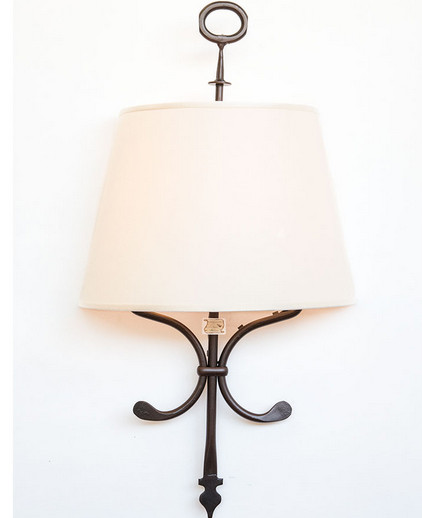 Applique Cruccolini Loira Ferro Battuto e Tela Ø 35 - Design Classico