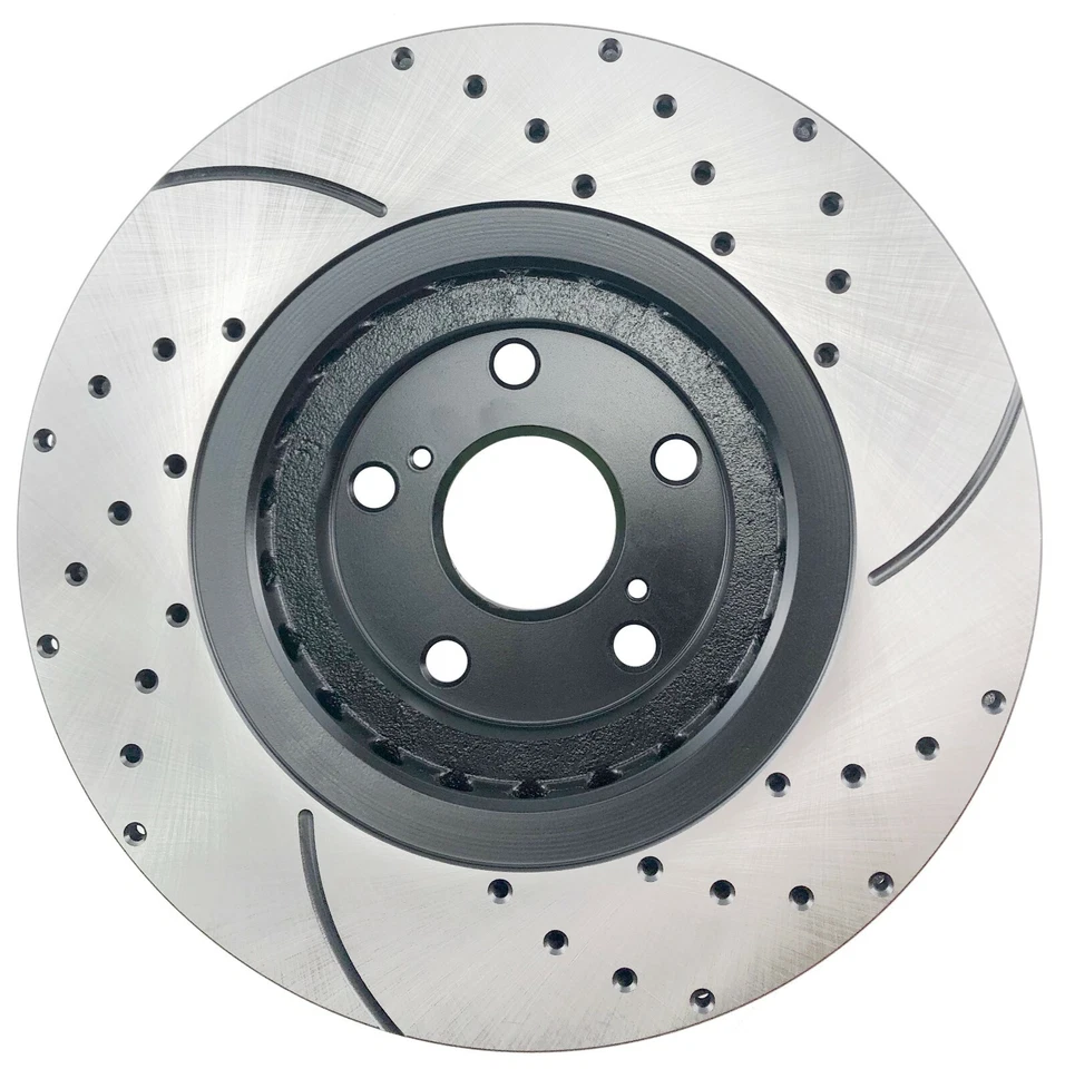 Front Drilled Brake Rotors & Ceramic Pads for 2011 2012 2013-2017 Toyota Sienna Foto 2 de 4