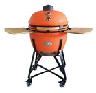 YNNI 25.2" ORANGE XL  Chip Feeder Kamado Bundle Ceramic BBQ Egg Grill TQTT25OR