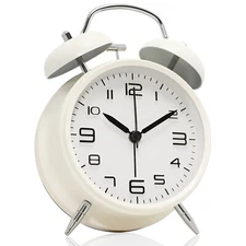 Betus Non-Ticking Twin Bell Alarm Clock Backlight Function - Desk Table Clock