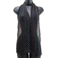 Cejon Women's Polka Dot Silk Scarf Sheer 13/57" Rectangular