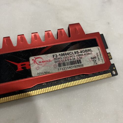G.Skill 4GB RAM (1x4GB) PC3-10666 DDR3-1333 Desktop SDRAM F3-10666CL9S-4GBRL - Picture 2 of 4