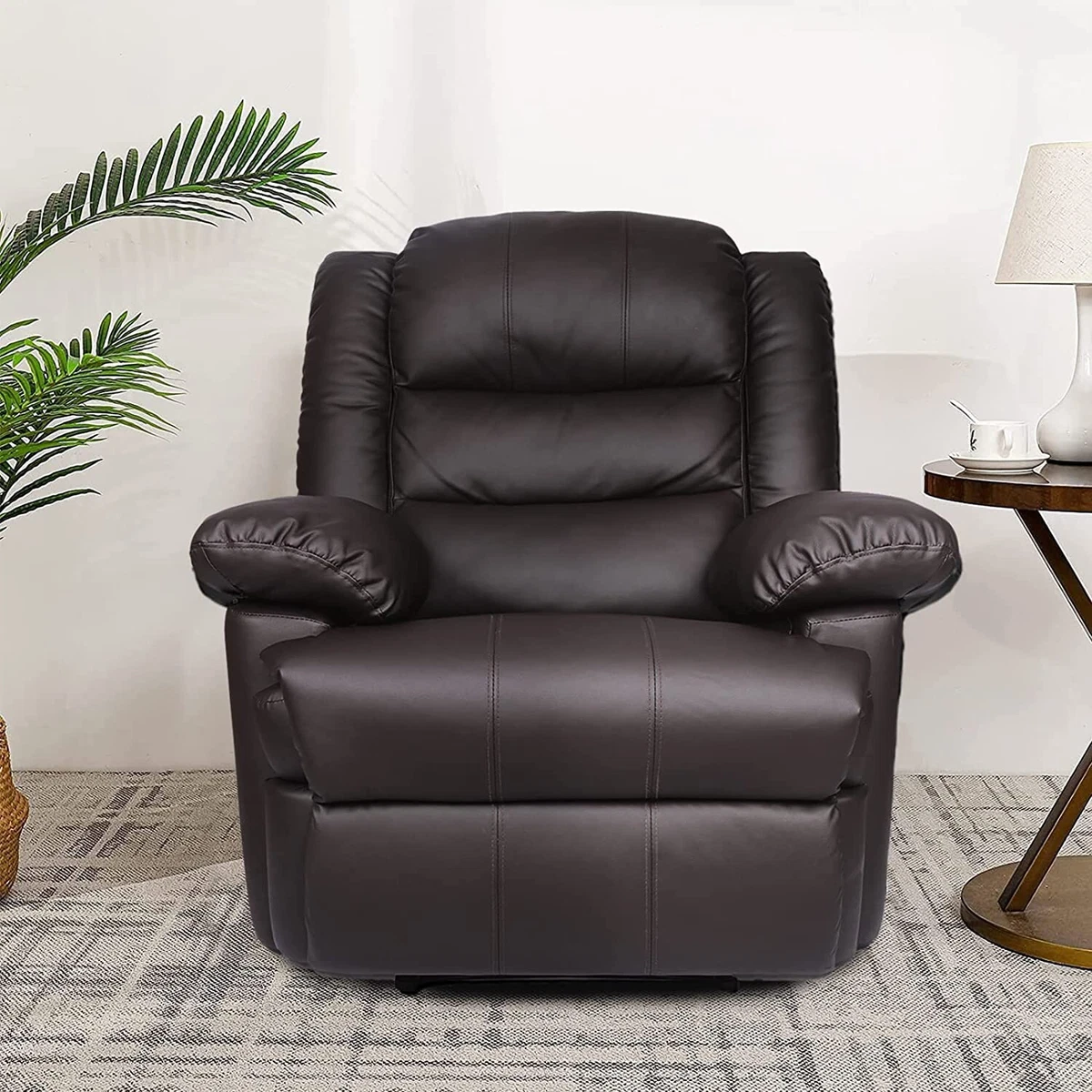 LEATHER RECLINER ARMCHAIR SOFA HOME LOUNGE CHAIR CINEMA RECLINING