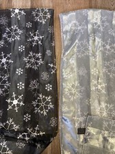  2 Vintage Snowflakes Women's Scarf Holiday Winter Dress Scarf 58 13" Korea
