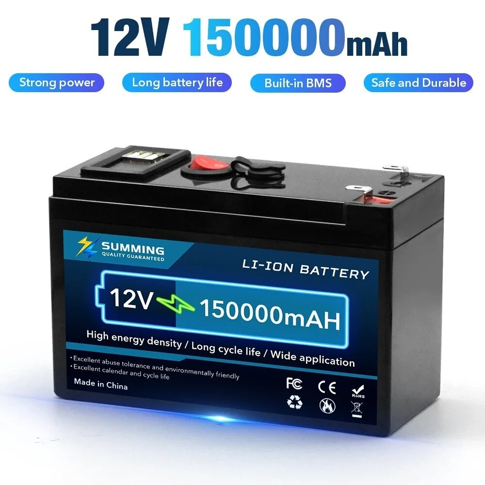 12V 150000mAh Lithium 18000 Deep Cycle Battery for Solar Fish Finder Marine Best