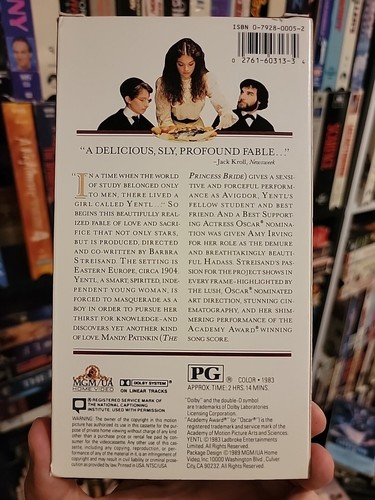Yentl 1983 VHS Rare Hard To Find 1989 Release Version - Picture 2 of 2