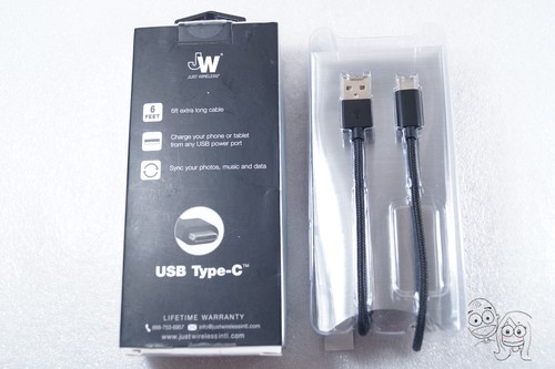 Just Wireless Type-C USB to USB 6-Feet Cable to Charge Android and iPad Pro 11 & - Picture 2 of 2