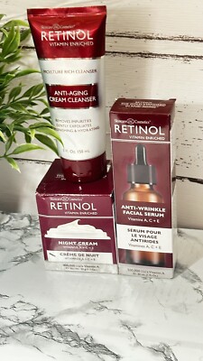 Skincare Assistan Retinol Cleanser, Retinol Serum & Retinol PM Moisturizer 