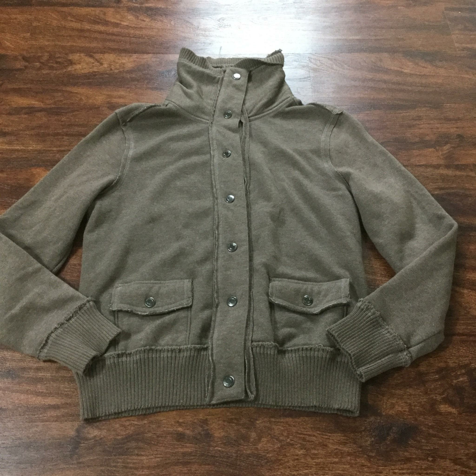 RELATIVITY Snap Down Turtle Neck Brown Sweatshirt… - image 5