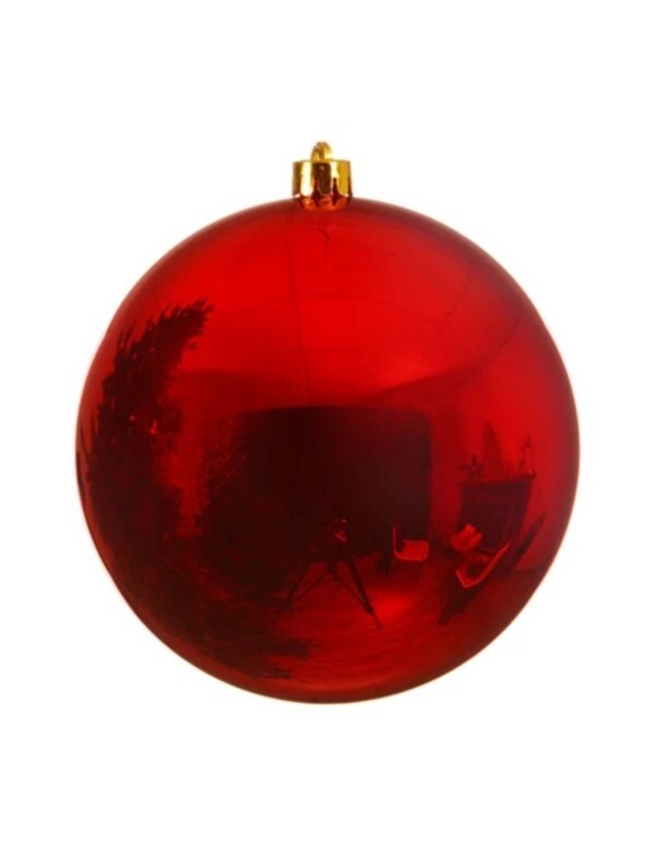 Pallina Albero Di Natale Rossa Lucida Infrangibile d25cm