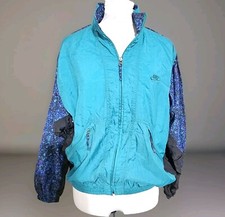 Nike Vintage 90s Turquoise Colorblock Windbreaker Full Zip and Lined Womens Sz M
