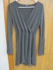 Women's Gray Long Sleeve Knee Length Dress By Express Size Small (6)