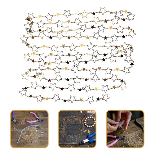 5 PCS Five-pointed Star Chain Charm Bracelet Copper for Jewelry Making Miss - Picture 2 of 12