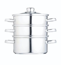 Image of KitchenCraft Stainless Steel Three Tier Steamer, 16cm