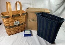 Longaberger Collector Club Charter Member Basket Liner Protector Tie-On Box 1996