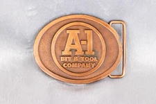 Vintage A-1 Bit & Tool Company Brass Belt Buckle By Hit Line USA New Condition