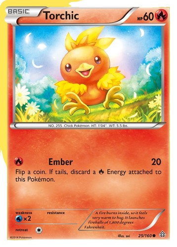 TORCHIC 2014 POKEMON CARD XY-PRIMAL CLASH #25/160 FLAREON GX TIN