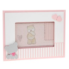 New Baby 'Tiny Ted' Range - Pink 6"x4" Photo Frame with Teddy Attachment