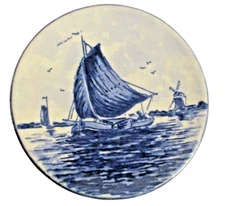 Vintage Delft Blauw Handpainted Small Plate 4 Inches Made in Holland (SKU# 2413)
