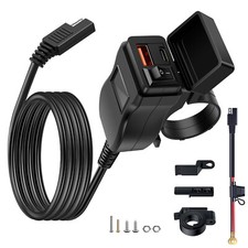 Motorcycle USB Charger Waterproof SAE to USB Charger Double USB Type C PD ℌ