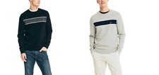 Nautica Men  s Striped Crew Sweater