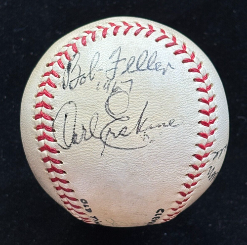 NO HITTERS PITCHERS Signed Baseball 1967, Bob Lemon Bob Feller, 8x Auto, JSA LOA - Picture 6 of 7