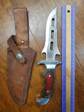 Vintage Fixed DAGGER Survival Knife Leather Sheath 5" BLADE. STAINLESS PAKISTAN